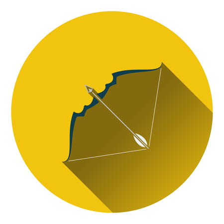 Icon of bow and arrow . Flat design. Vector illustration.のイラスト素材