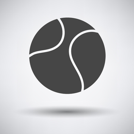 Tennis ball icon on gray background with round shadow. Vector illustration.のイラスト素材