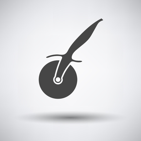 Pizza roll knife icon on gray background with round shadow. Vector illustration.のイラスト素材