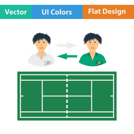 Tennis side changing icon. Flat design. Vector illustration.のイラスト素材