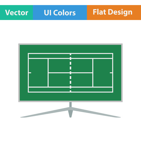 Tennis TV translation icon. Flat design. Vector illustration.のイラスト素材