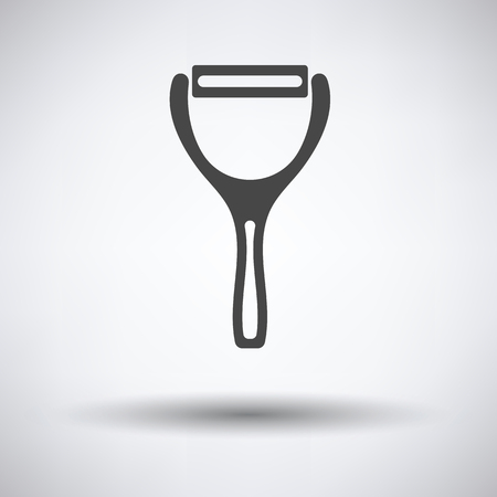 Vegetable peeler icon on gray background with round shadow. Vector illustration.のイラスト素材