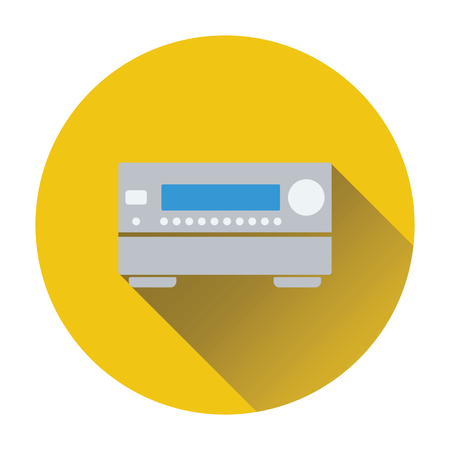 Home theater receiver icon. Flat design. Vector illustration.のイラスト素材