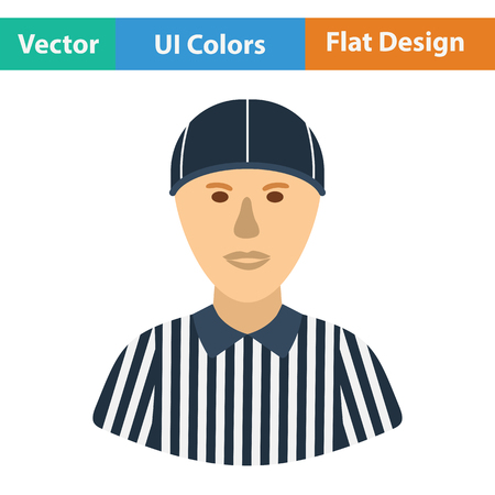 American football referee icon. Flat color design. Vector illustration.のイラスト素材