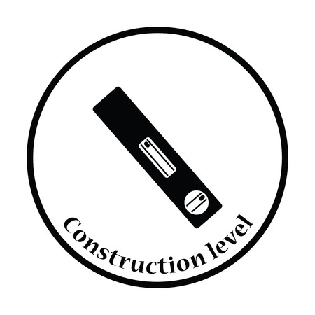 Icon of construction level . Thin circle design. Vector illustration.のイラスト素材
