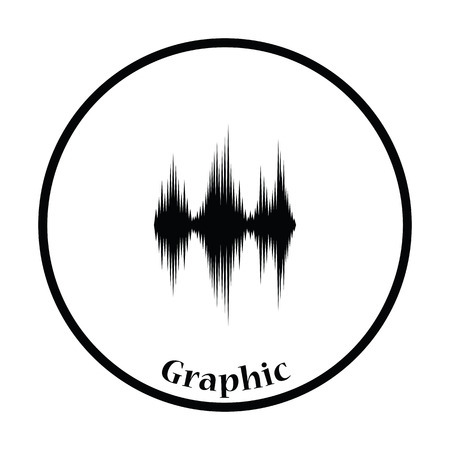 Music equalizer icon. Thin circle design. Vector illustration.のイラスト素材