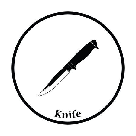 Knife icon. Thin circle design. Vector illustration.のイラスト素材