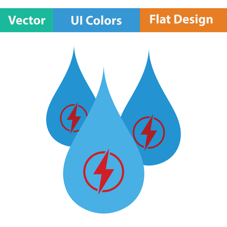 Hydro energy drops  icon. Flat color design. Vector illustration.のイラスト素材