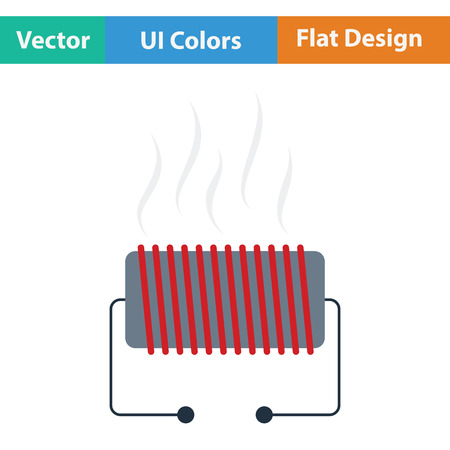 Electrical heater icon. Flat design. Vector illustration.のイラスト素材