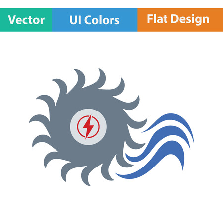 Water turbine icon. Flat color design. Vector illustration.のイラスト素材