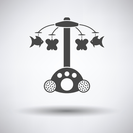 Baby carousel icon on gray background, round shadow. Vector illustration.のイラスト素材