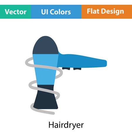 Hairdryer icon. Flat color design. Vector illustration.のイラスト素材