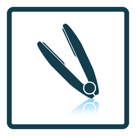 Hair straightener icon. Shadow reflection design. Vector illustration.のイラスト素材