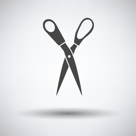 Tailor scissor icon on gray background, round shadow. Vector illustration.のイラスト素材