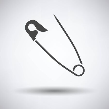 Tailor safety pin icon on gray background, round shadow. Vector illustration.のイラスト素材