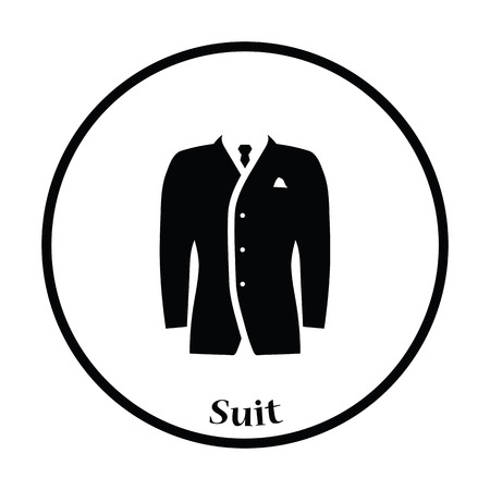 Mail suit icon. Thin circle design. Vector illustration.のイラスト素材
