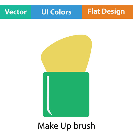 Make Up brush icon. Flat color design. Vector illustration.のイラスト素材