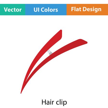 Hair clip icon. Flat color design. Vector illustration.のイラスト素材