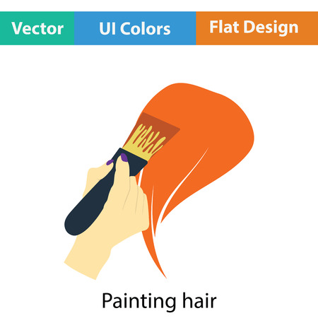 Painting hair icon. Flat color design. Vector illustration.のイラスト素材