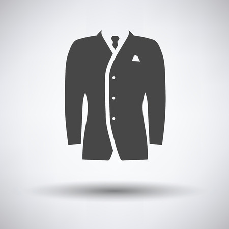 Mail suit icon on gray background, round shadow. Vector illustration.のイラスト素材