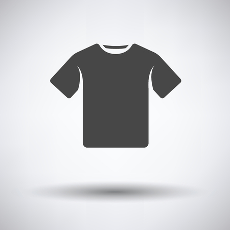T-shirt icon on gray background, round shadow. Vector illustration.のイラスト素材