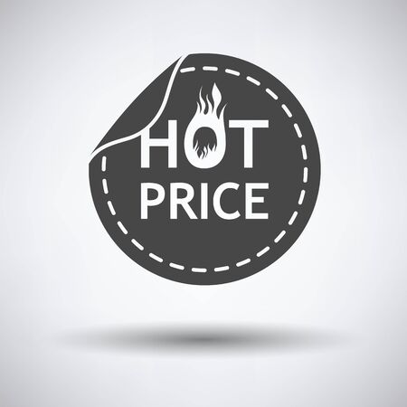 Hot price icon on gray background, round shadow. Vector illustration.のイラスト素材