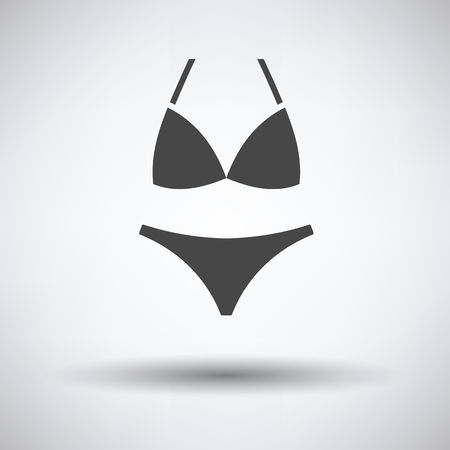 Bikini icon on gray background, round shadow. Vector illustration.のイラスト素材
