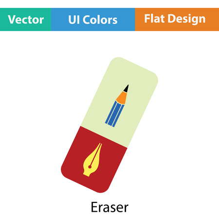 Eraser icon. Flat color design. Vector illustration.のイラスト素材