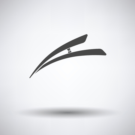 Hair clip icon on gray background, round shadow. Vector illustration.のイラスト素材
