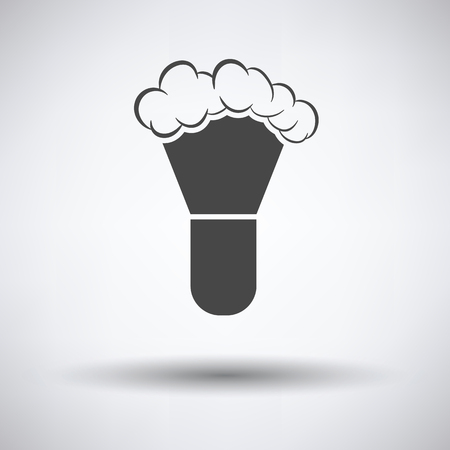 Shaving brush icon on gray background, round shadow. Vector illustration.のイラスト素材