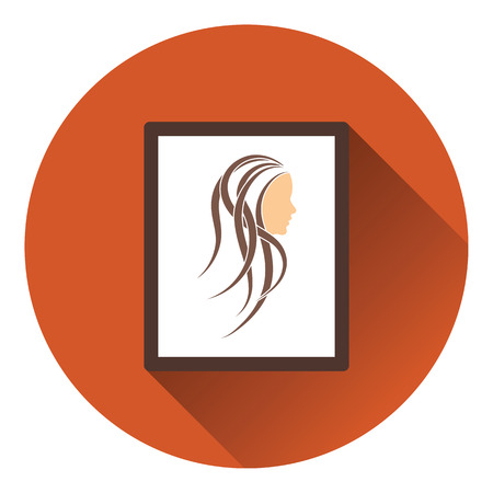 Portrait art icon. Flat color design. Vector illustration.のイラスト素材