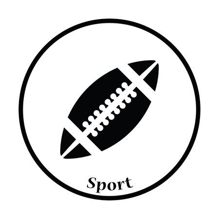 Icon of American football ball. Thin circle design. Vector illustration.のイラスト素材