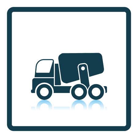 Icon of Concrete mixer truck . Shadow reflection design. Vector illustration.のイラスト素材
