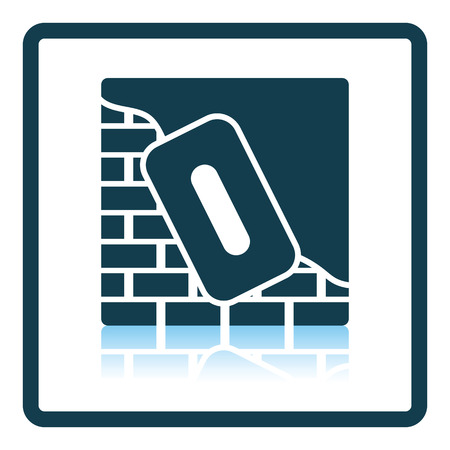 Icon of plastered brick wall . Shadow reflection design. Vector illustration.のイラスト素材