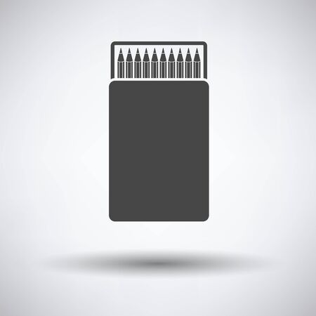 Pencil box icon on gray background, round shadow. Vector illustration.のイラスト素材