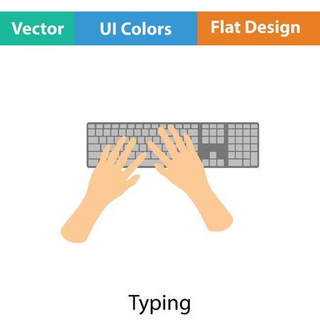 Typing icon. Flat color design. Vector illustration.のイラスト素材