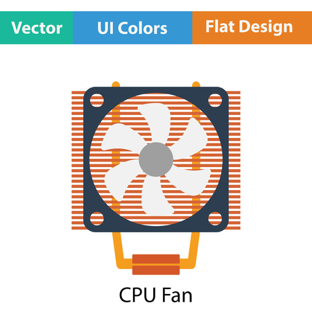 CPU Fan icon. Flat color design. Vector illustration.のイラスト素材