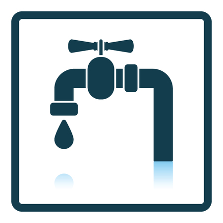 Icon of  pipe with valve. Shadow reflection design. Vector illustration.のイラスト素材