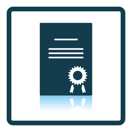 Icon of Diploma. Shadow reflection design. Vector illustration.のイラスト素材