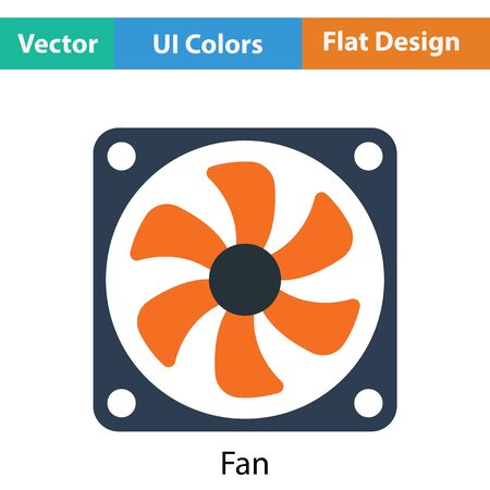 Fan icon. Flat color design. Vector illustration.のイラスト素材