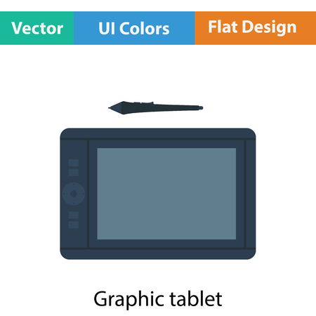 Graphic tablet icon. Flat color design. Vector illustration.のイラスト素材