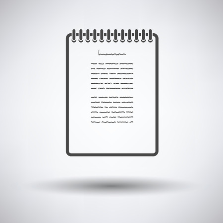 Binder notebook icon on gray background, round shadow. Vector illustration.のイラスト素材