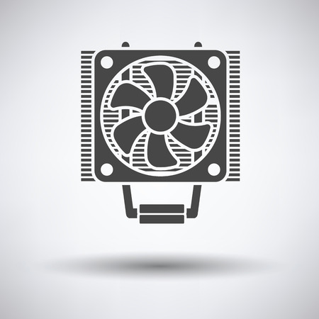 CPU Fan icon on gray background, round shadow. Vector illustration.のイラスト素材