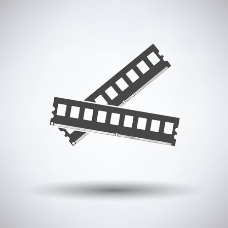 Computer memory icon on gray background, round shadow. Vector illustration.のイラスト素材