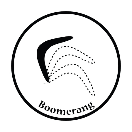 Boomerang  icon. Thin circle design. Vector illustration.のイラスト素材