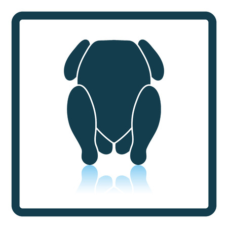 Chicken icon. Shadow reflection design. Vector illustration.のイラスト素材