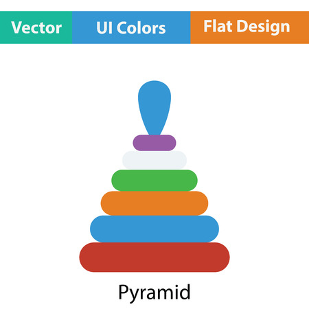 Pyramid toy icon. Flat color design. Vector illustration.のイラスト素材