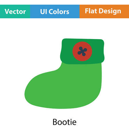 Baby bootie icon. Flat color design. Vector illustration.のイラスト素材