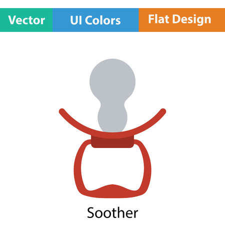 Soother icon. Flat color design. Vector illustration.のイラスト素材