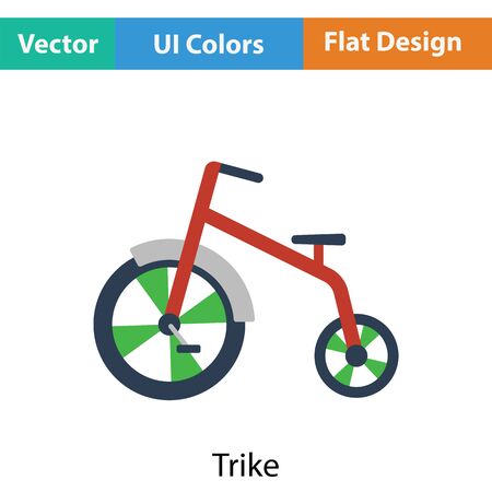 Baby trike icon. Flat color design. Vector illustration.のイラスト素材